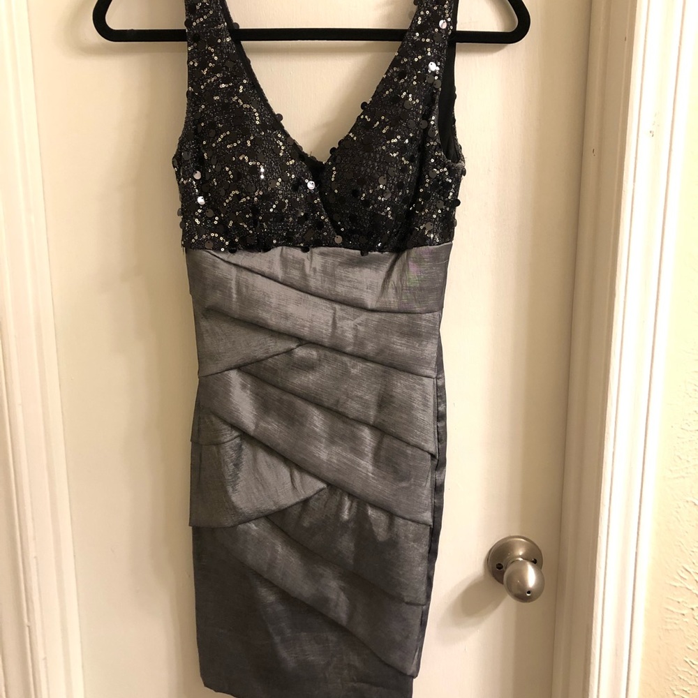 Sparkly Black & Gray Cocktail Dress